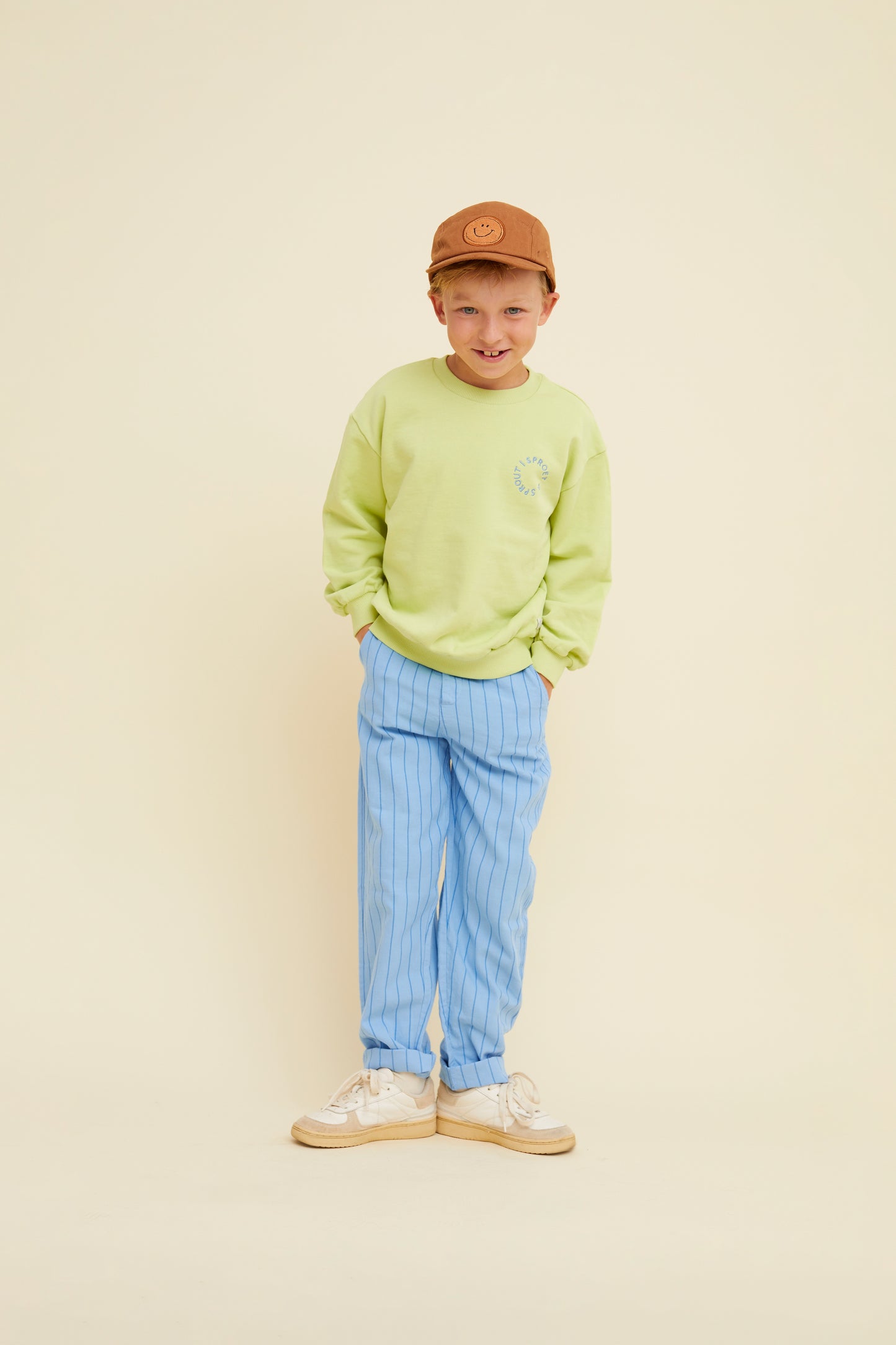 Woven Chino Thin Stripes Breezy Blue Sproet & Sprout