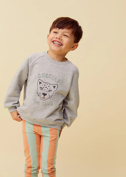 Raglan Sweatshirt Cheetah Grey Melee Sproet & Sprout