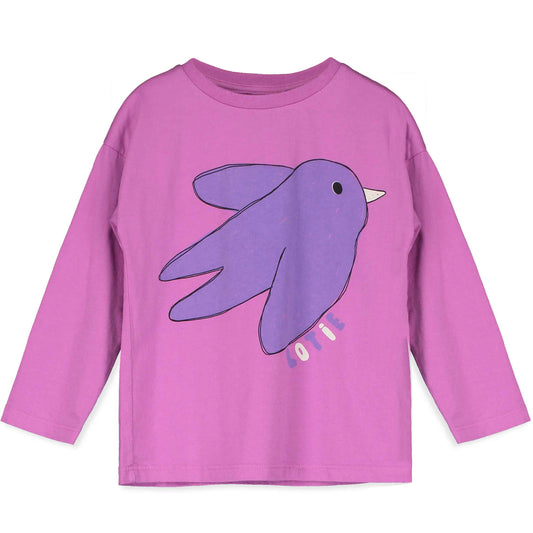 Longsleeve T-Shirt Flowing Bird Fucsia Lötiekids