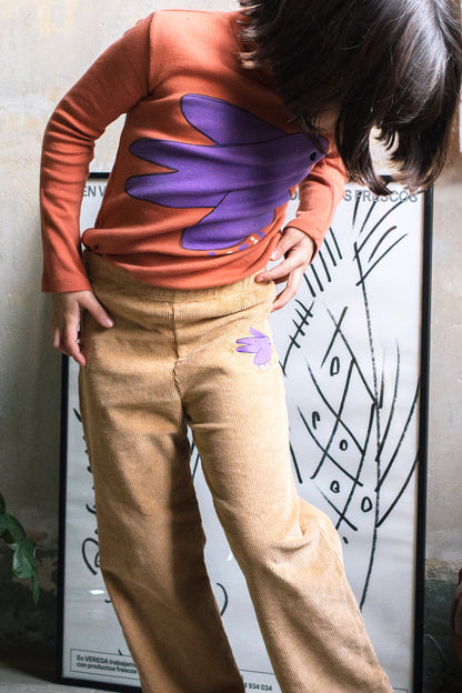Corduroy Pants Flowing Bird Embroidery Toasted Lötiekids