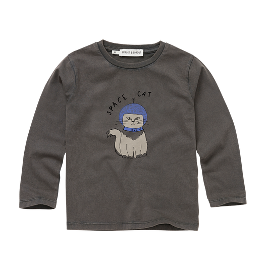 Longsleeve Space Cat Washed Black Sproet & Sprout
