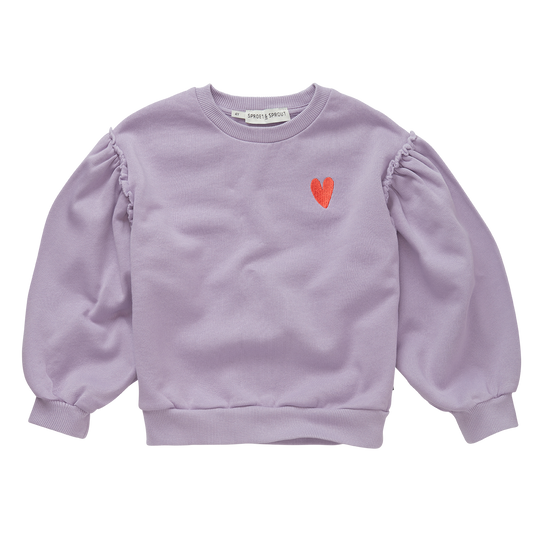 Sweatshirt Puff Sleeves Heart Lavender Sproet & Sprout