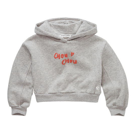 Cropped Hooded Sweatshirt Grey Melee Sproet & Sprout