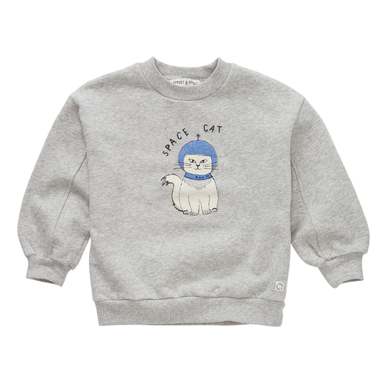 Sweatshirt Space Cat Grey Melee Sproet & Sprout