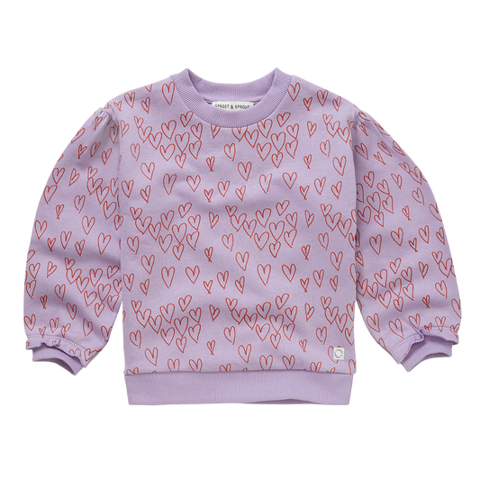 Sweatshirt Hearts print Lavender Sproet & Sprout
