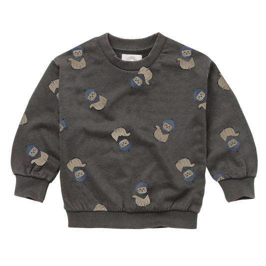 Sweatshirt Space Cat print Washed Black Sproet & Sprout