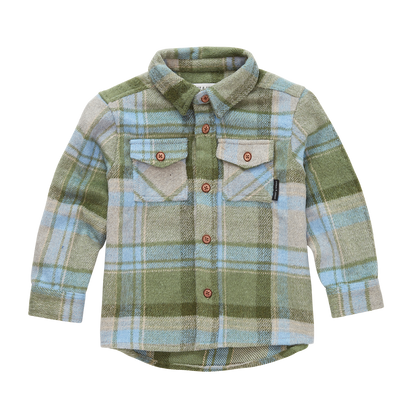 Boys Check Shirt Shady Green Sproet & Sprout