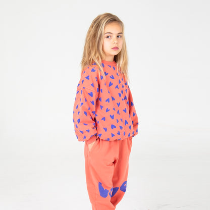 Sweater Hearts Allover Coral Lötiekids