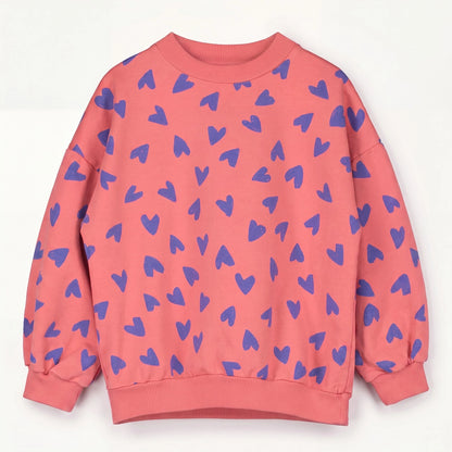 Sweater Hearts Allover Coral Lötiekids
