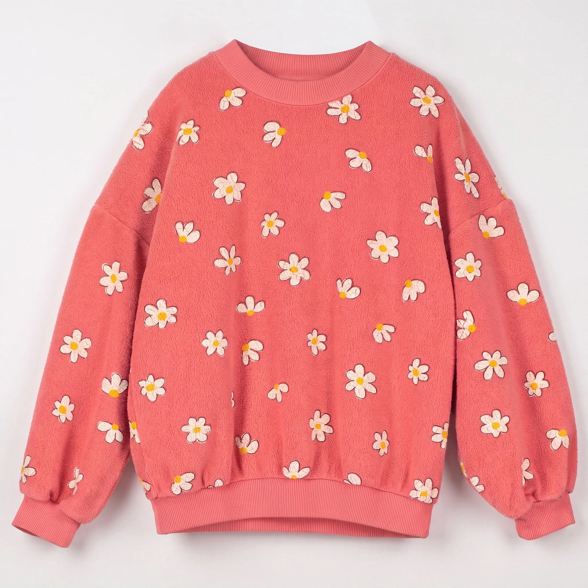 Teddy Sweater Daisies Allover Coral Lötiekids