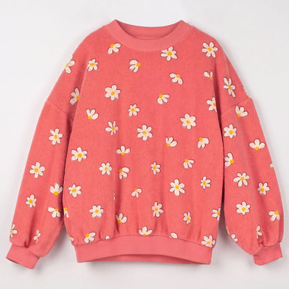 Teddy Sweater Daisies Allover Coral Lötiekids