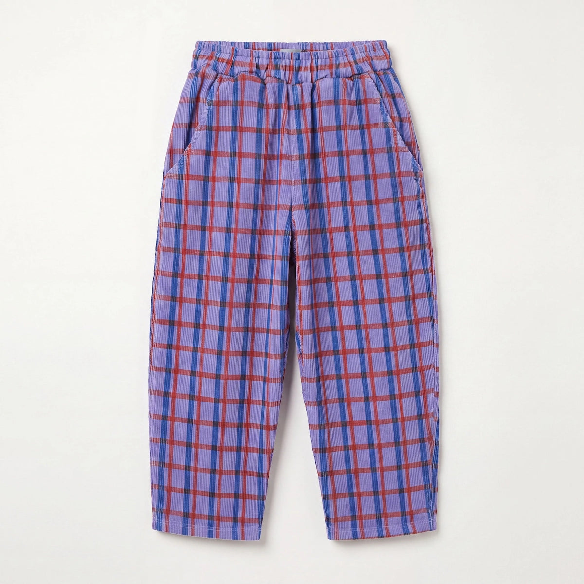 Corduroy Wide Pants Plaid Lavender Lötiekids