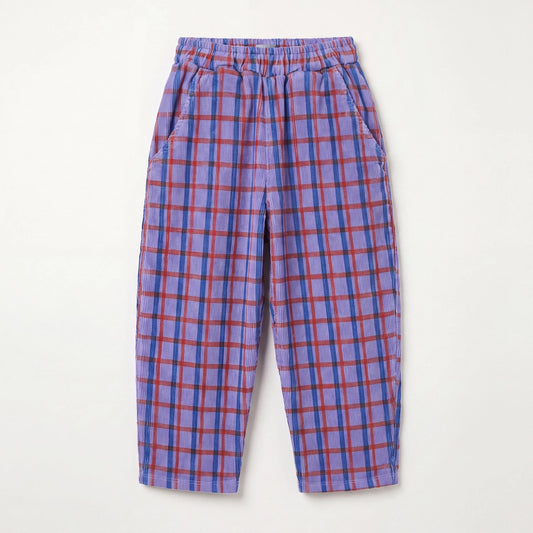 Corduroy Wide Pants Plaid Lavender Lötiekids