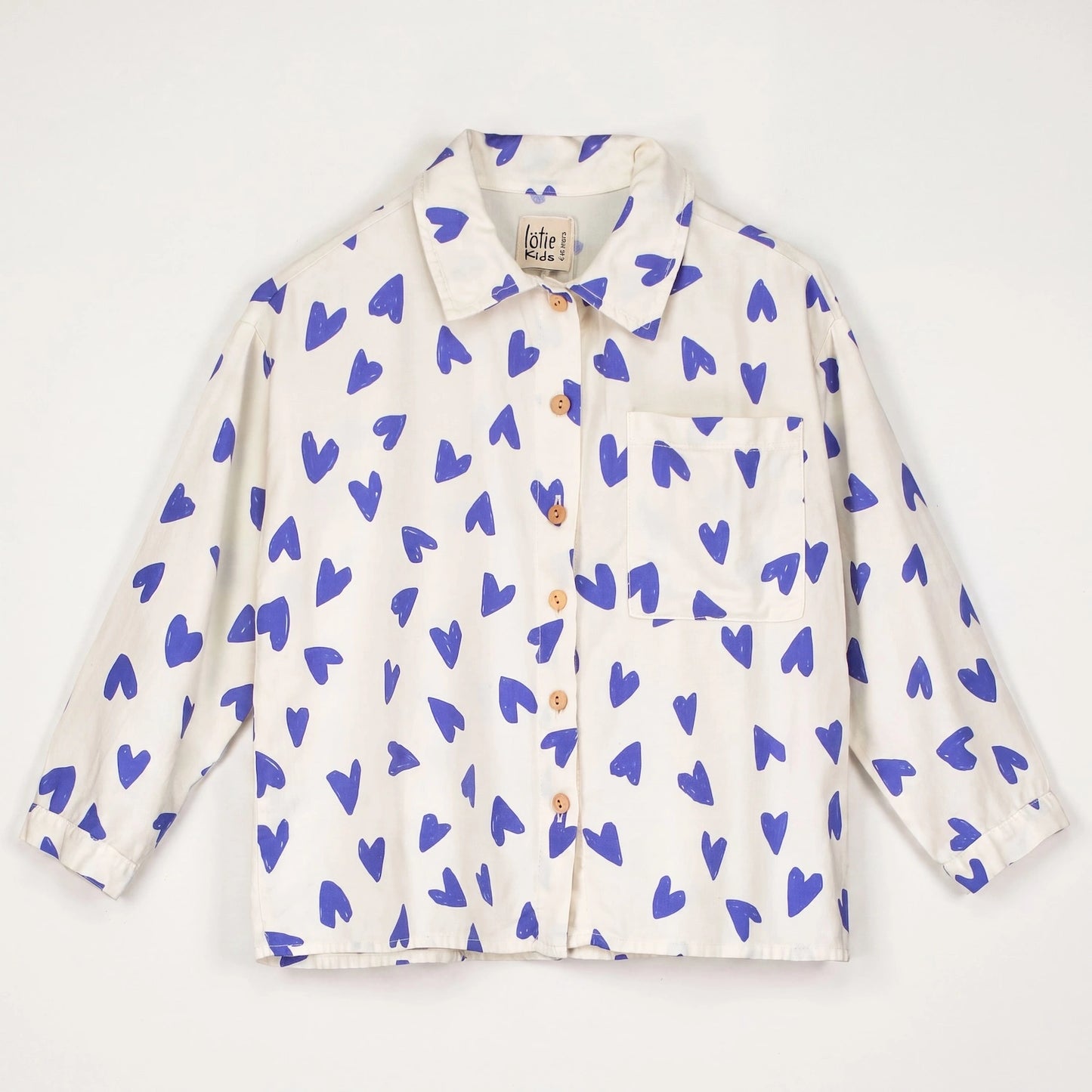Woven Shirt Small Hearts Allover Cream Lötiekids