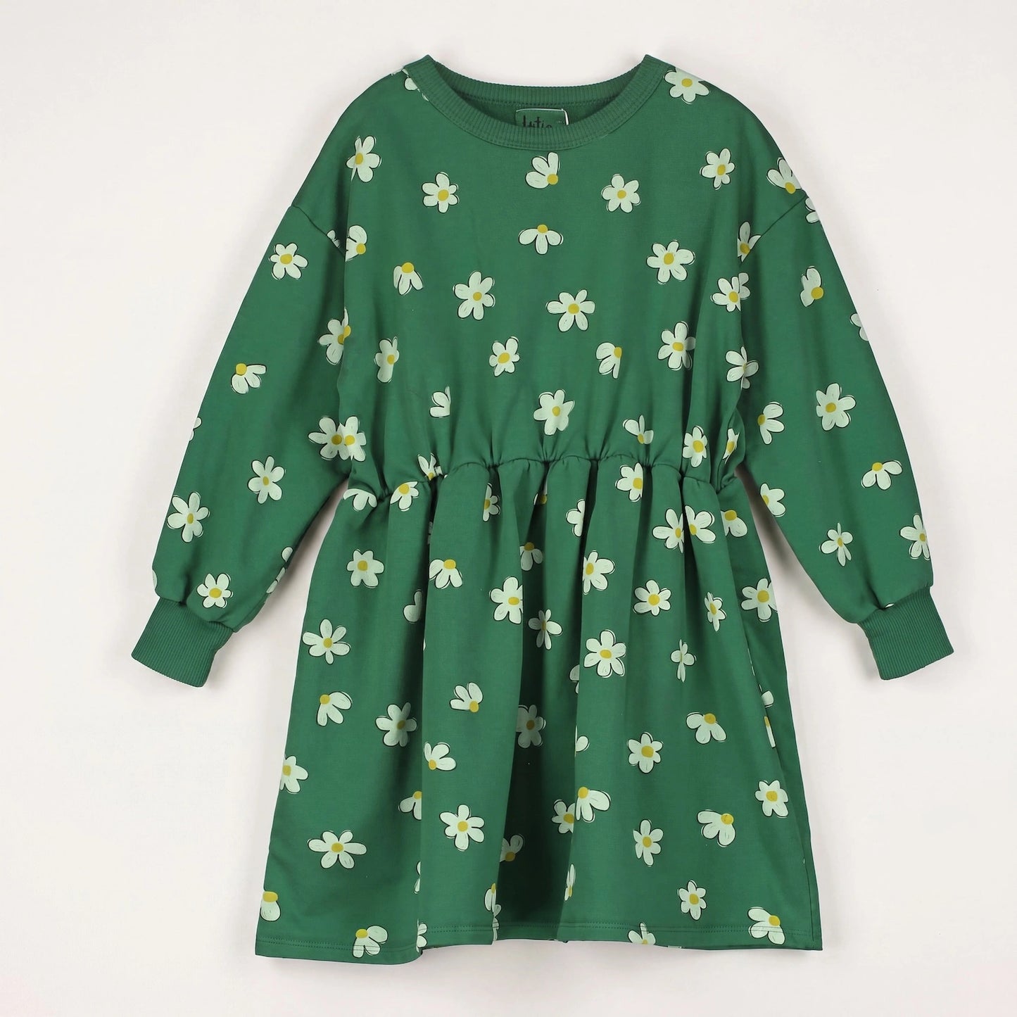 Relaxed Fit Dress Daisies Allover Green Lötiekids