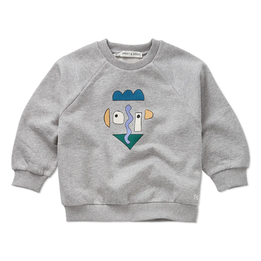 Sweatshirt Raglan Self Portrait Grey Melee Sproet & Sprout