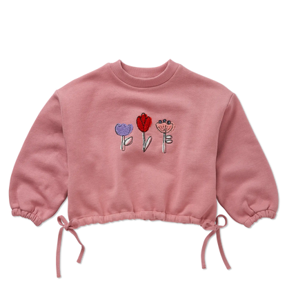 Boxy Sweatshirt Girls Bows Painters Blush Sproet & Sprout