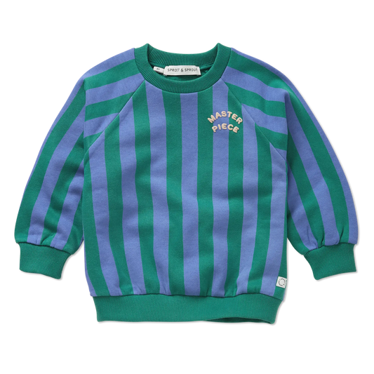 Sweatshirt Block Stripes Deep Green Sproet & Sprout