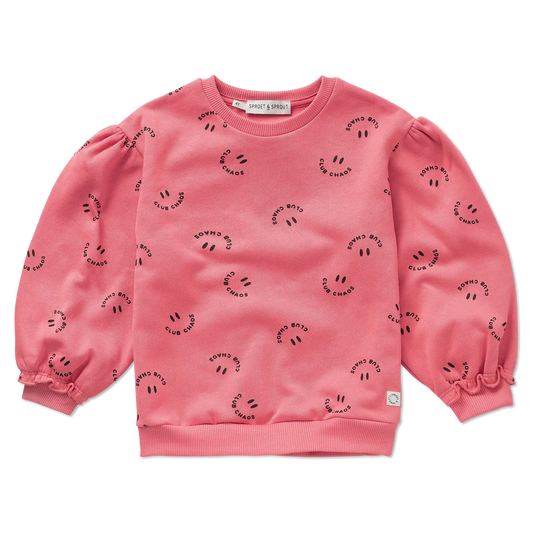 Sweatshirt Club Chaos Print Pink Bloom Sproet & Sprout