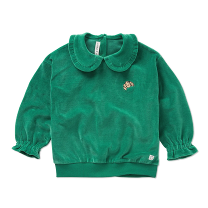 Sweatshirt Ruffle Collar Deep Green Sproet & Sprout