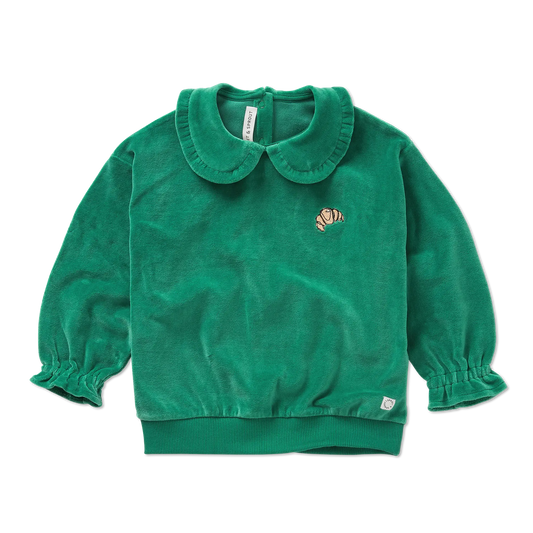 Sweatshirt Ruffle Collar Deep Green Sproet & Sprout