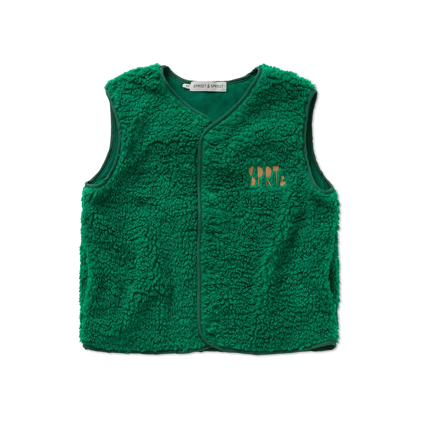 Loose Teddy Gilet Deep Green Sproet & Sprout