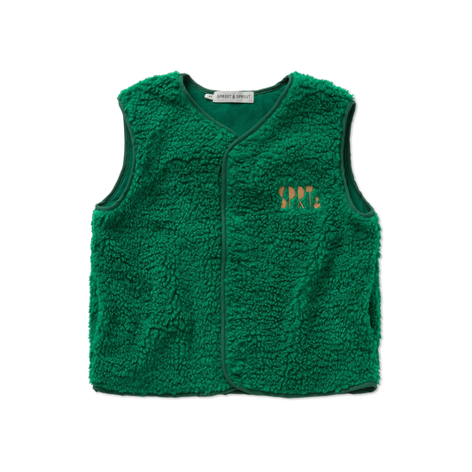Loose Teddy Gilet Deep Green Sproet & Sprout