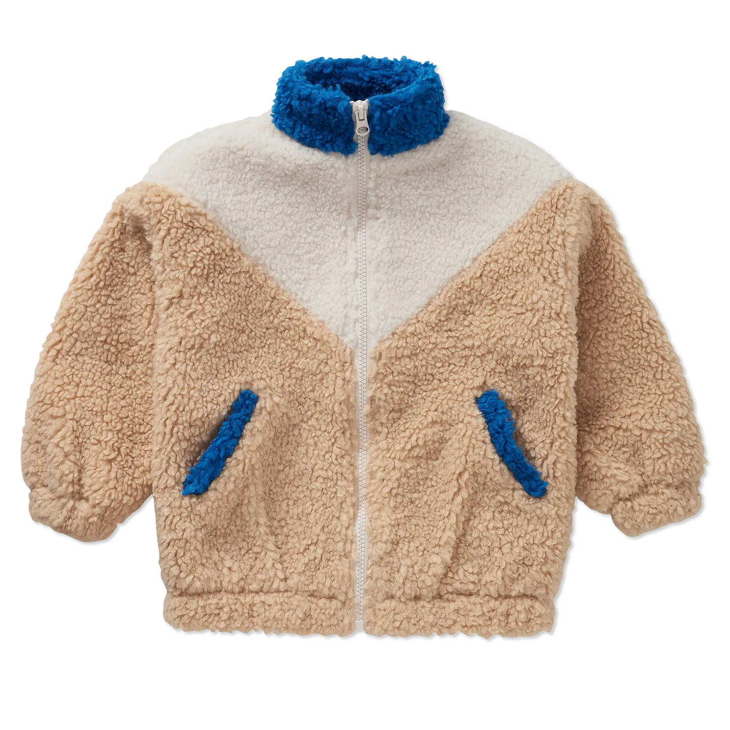 Teddy Jacket Colourblock Blue Sand Sproet & Sprout