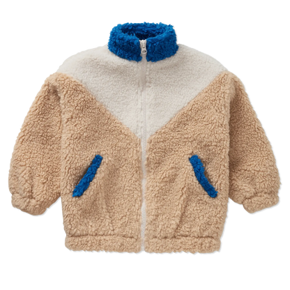 Teddy Jacket Colourblock Blue Sand Sproet & Sprout