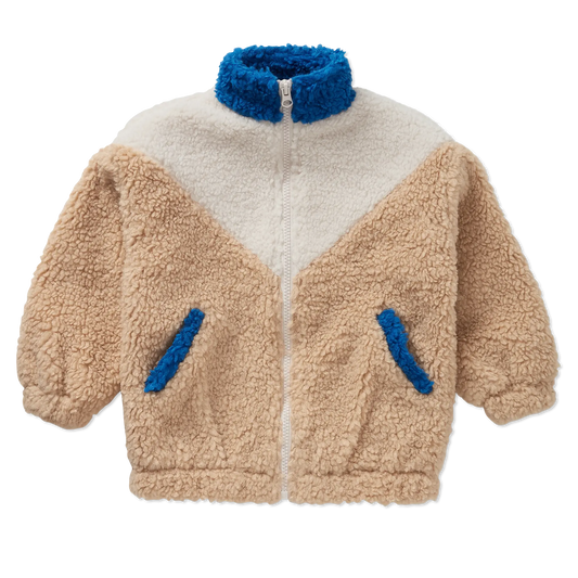 Teddy Jacket Colourblock Blue Sand Sproet & Sprout