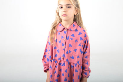 Woven Dress Hearts Allover Pink Lemonade Lötiekids