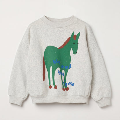 Sweater Me and the Horse Grey Melange Lötiekids