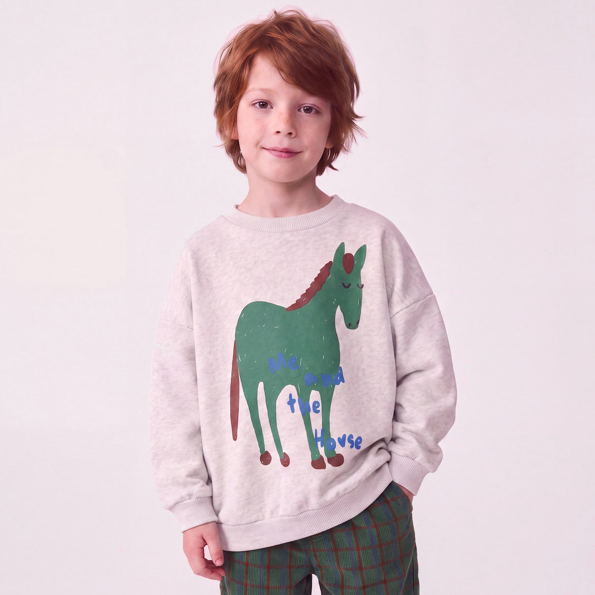 Sweater Me and the Horse Grey Melange Lötiekids