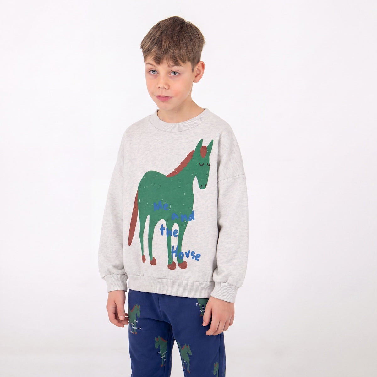 Sweater Me and the Horse Grey Melange Lötiekids