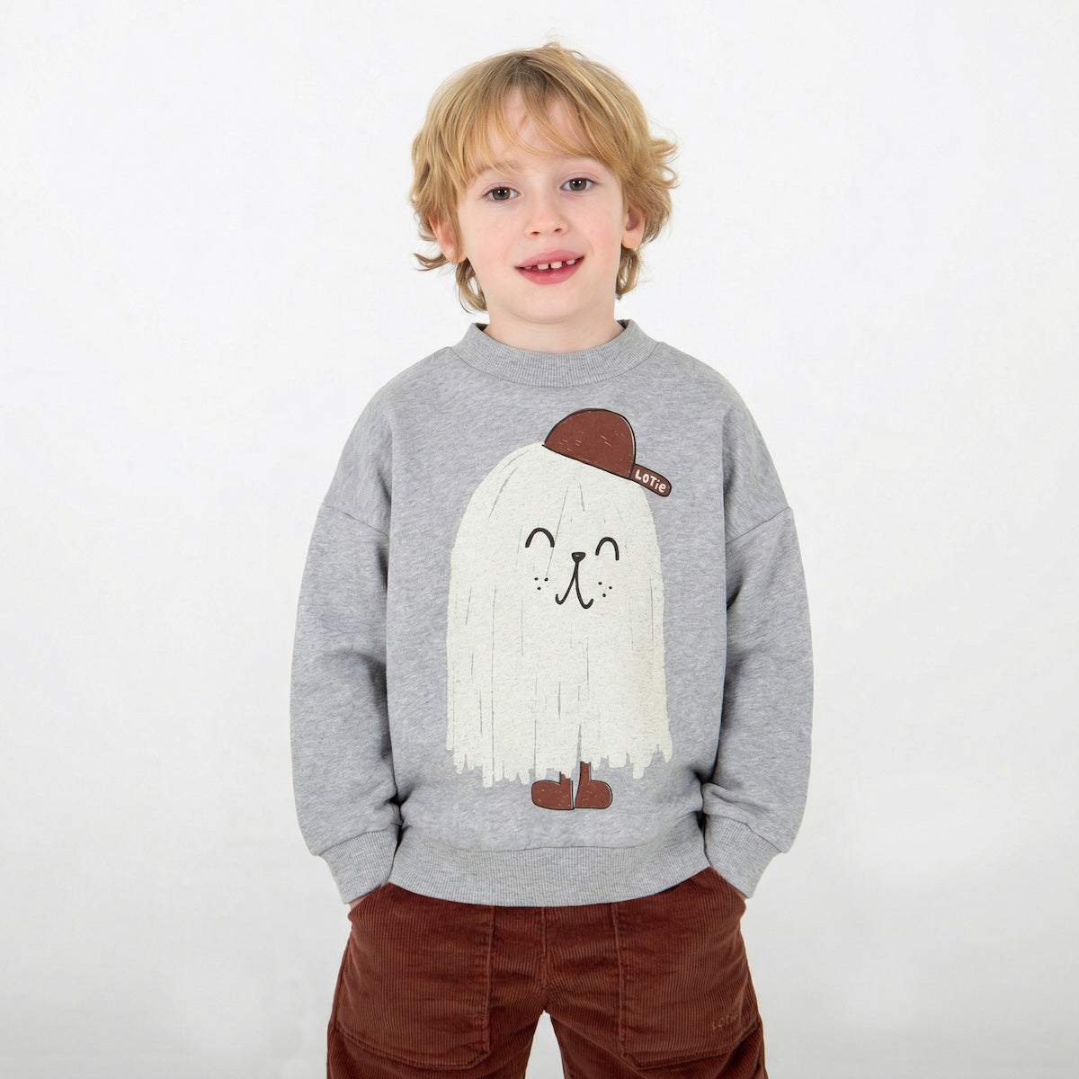 Sweater Good Monster Medium Grey Melange Lötiekids