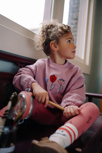 Boxy Sweatshirt Girls Bows Painters Blush Sproet & Sprout