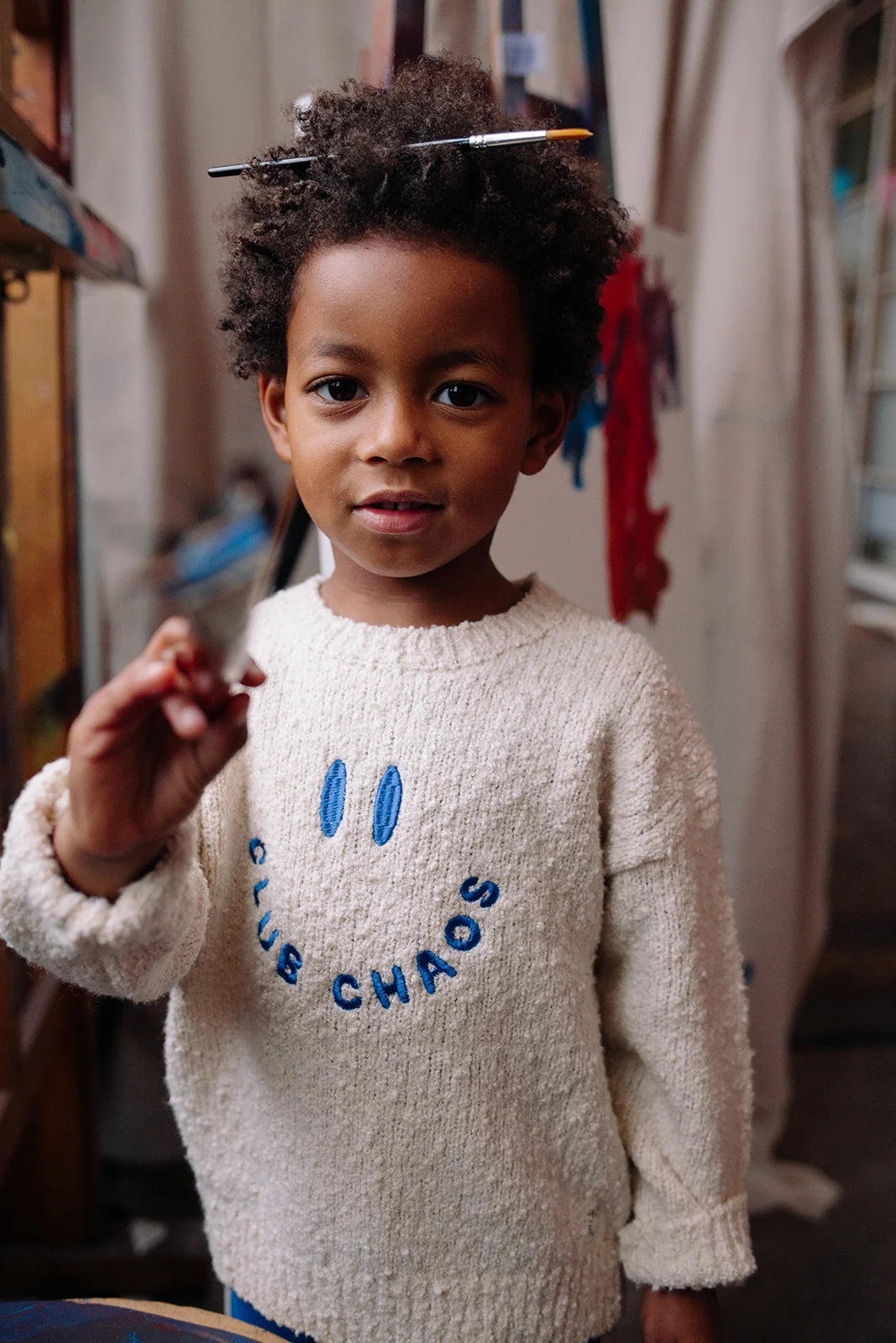 Sweater Bouclé Club Chaos Ivory Melee Sproet & Sprout