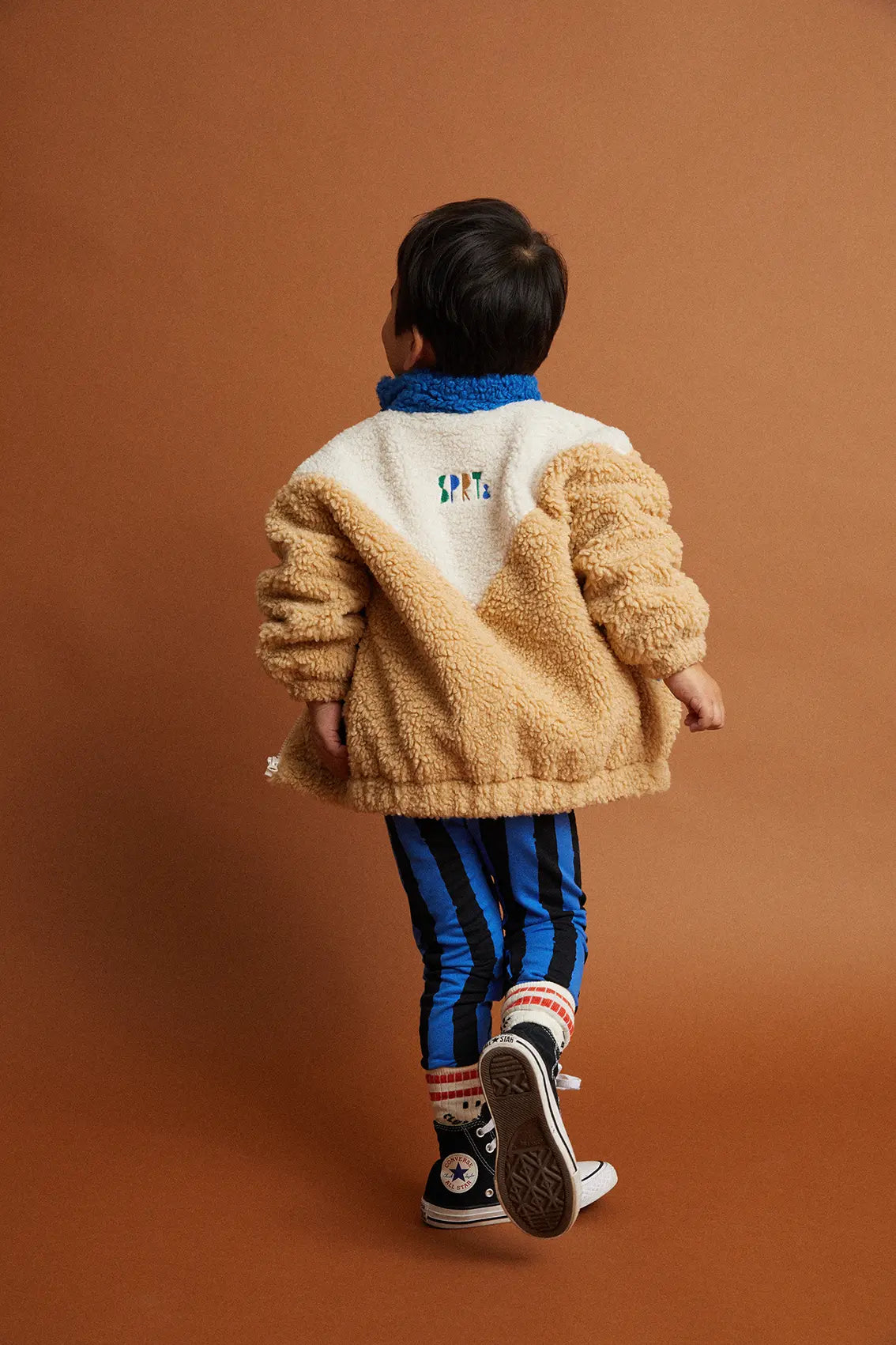 Teddy Jacket Colourblock Blue Sand Sproet & Sprout