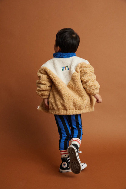 Teddy Jacket Colourblock Blue Sand Sproet & Sprout
