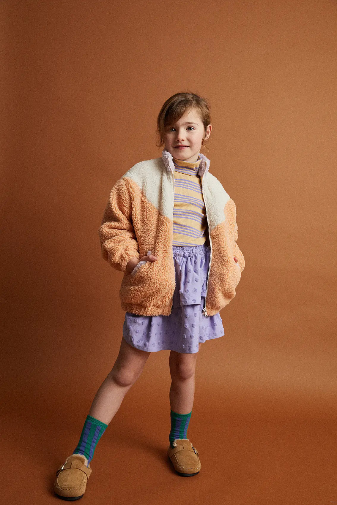Teddy Jacket Colourblock Sand Sproet & Sprout