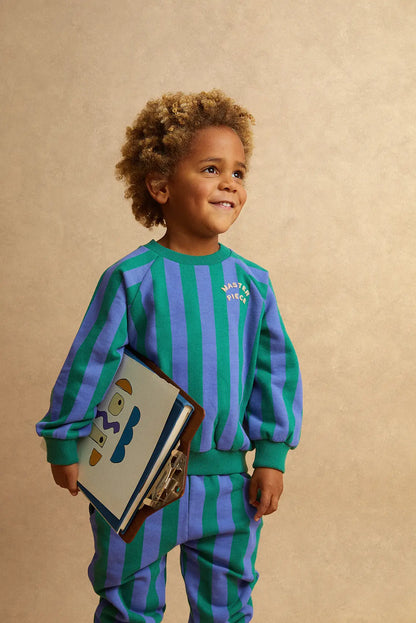 Sweatshirt Block Stripes Deep Green Sproet & Sprout