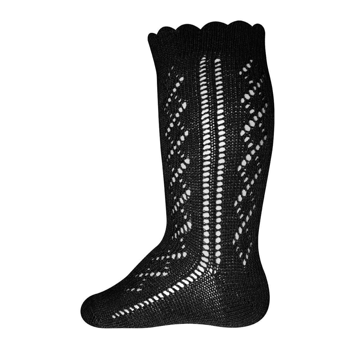 Kniekousen Crochet Lace Schwarz Ewers
