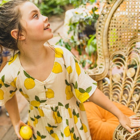 Dress with 3 Buttons Lemon CarlijnQ