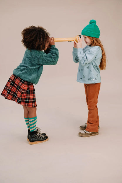 Skirt Flannel Check Barn Red Sproet & Sprout