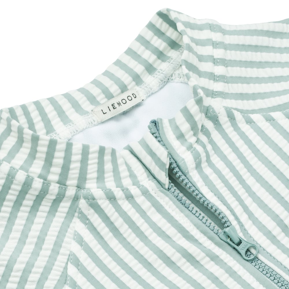 Max Seersucker Short Sleeve Swim Jumpsuit Liewood