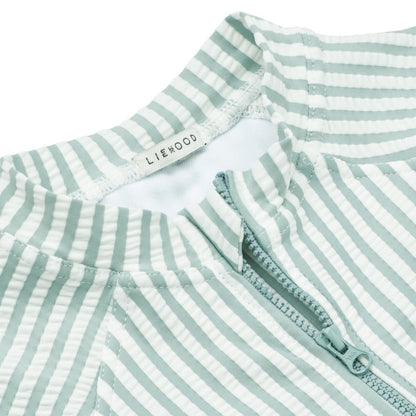 Max Seersucker Short Sleeve Swim Jumpsuit Liewood