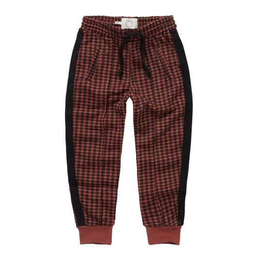 Track Pants Pied de Poule Print Barn Red Pine Sproet & Sprout