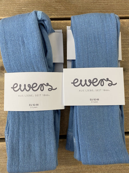 Kousenbroek met Ribmotief Mittelblau Ewers