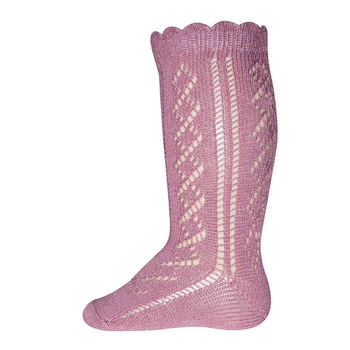 Kniekousen Crochet Lace Dusty Rose Ewers